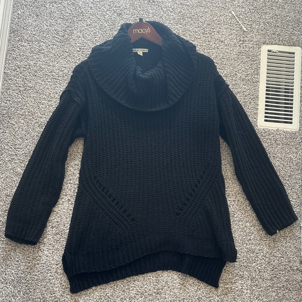 Dark Academia Core-  Midnight Cowl Neck Sweater